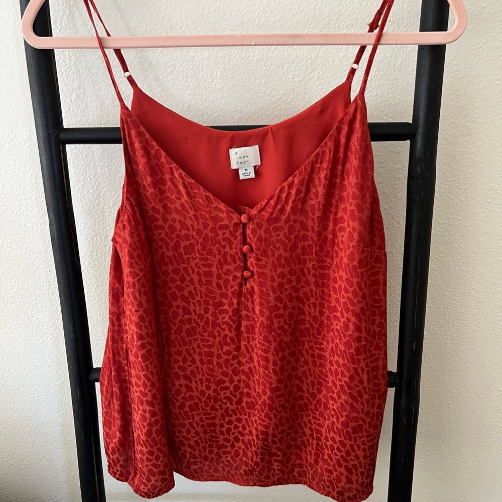 Orange Satin Tank